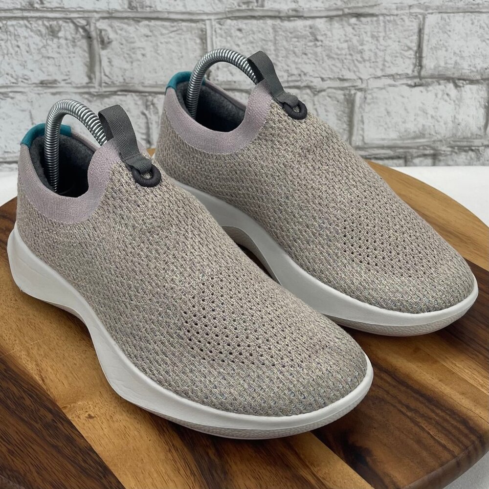 allbirds Women's Slip-On Sneakers in Light Gray with Teal Accent - Picture 7 of 16